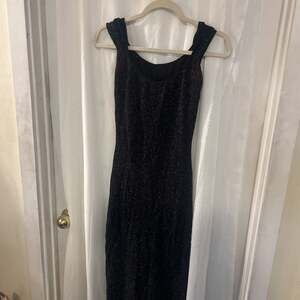 Vintage 90s Scott McClintock Black Velvet and Satin Mermaid Evening Gown